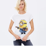 Tee Shirt Femme Harajuku Character T-Shirts Short Sleeve O-Neck Cartoon Minions Print Tshirt Summer Tops For Women Tees Big Size