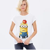 Tee Shirt Femme Harajuku Character T-Shirts Short Sleeve O-Neck Cartoon Minions Print Tshirt Summer Tops For Women Tees Big Size