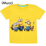 iMucci 110-150CM Yellow Minion Cartoon Kids T Shirt Minions Child Boy Summer Short Sleeve T-Shirt Boys Clothes Tops