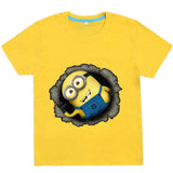 iMucci 110-150CM Yellow Minion Cartoon Kids T Shirt Minions Child Boy Summer Short Sleeve T-Shirt Boys Clothes Tops