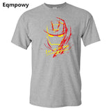 Eqmpowy New Iron Man T Shirt Men T-Shirt Cartoon Ironman The Avengers Super Hero Comic Movie Tshirt Geek Tee