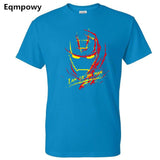 Eqmpowy New Iron Man T Shirt Men T-Shirt Cartoon Ironman The Avengers Super Hero Comic Movie Tshirt Geek Tee