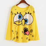 WAIBO BEAR New Fashion Loose Shirt Women Spring Lovely Minions Printed Shirt Women Long Sleeve Despicable Me Shirt Female
