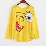 WAIBO BEAR New Fashion Loose Shirt Women Spring Lovely Minions Printed Shirt Women Long Sleeve Despicable Me Shirt Female