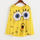 WAIBO BEAR New Fashion Loose Shirt Women Spring Lovely Minions Printed Shirt Women Long Sleeve Despicable Me Shirt Female
