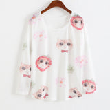 WAIBO BEAR New Fashion Loose Shirt Women Spring Lovely Minions Printed Shirt Women Long Sleeve Despicable Me Shirt Female