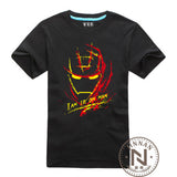 Iron Man T Shirt Men T-Shirt Cartoon Ironman The Avengers Super Hero Comic Movie Tshirt Geek Tee