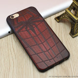Marvel Super Hero 3D Emboss Soft TPU Luxury Silicone Phone Cases For iPhone 5 5S SE 6 6S 7 Plus Back Cover Case Batman Iron Man
