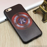 Marvel Super Hero 3D Emboss Soft TPU Luxury Silicone Phone Cases For iPhone 5 5S SE 6 6S 7 Plus Back Cover Case Batman Iron Man