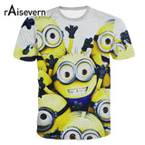 Raisevern New Fashion Minions 3D T Shirt Despicable Me Minions Cartoon Short Sleeve Tshirt O Neck Casual Tees Tops