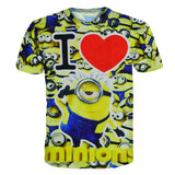 Raisevern New Fashion Minions 3D T Shirt Despicable Me Minions Cartoon Short Sleeve Tshirt O Neck Casual Tees Tops