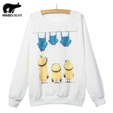 New style Minions Printed  hoodies 2017 Fashion Women Hoodies Cotton Sweatshirts Women Casual Loose Female Moletom Sudaderas